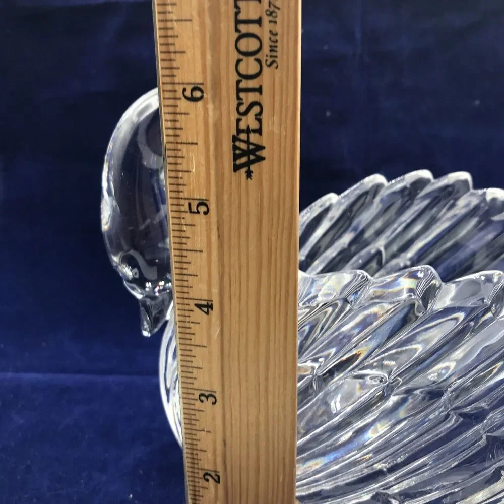 Gloria Vanderbilt Crystal Glass‎ Swan Candy Dish Bowl Signed